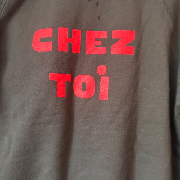 Clare V Chez Moi Chez Toi Charcoal Color Sweatshirt Size S - Picture 10 of 11